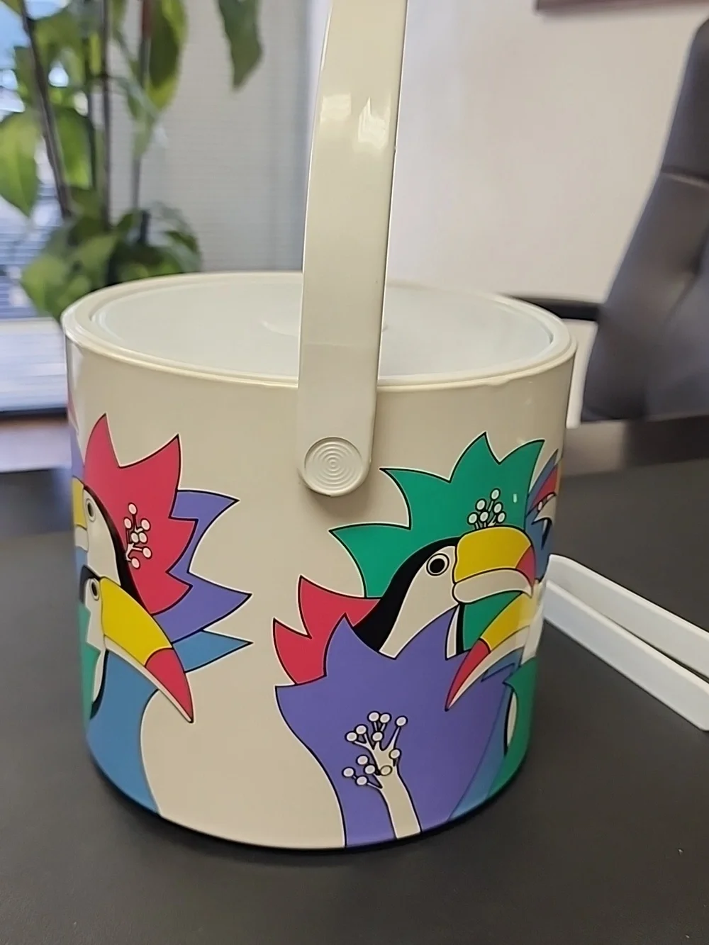 🥳 Toucans Tropical Ice Bucket. Vintage, 80s